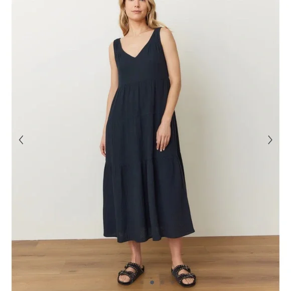 Marine Layer Corinne Double Cloth Maxi Dress - Picture 2 of 12